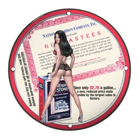 Unique 8-Inch Porcelain Pin-Up Girl Sign: Vintage Charm and Timeless Beauty