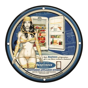 Unique Vintage Style 8-Inch Pin-Up Girl Porcelain Sign - Retro Kitchen Decor