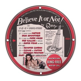 Vintage 8-Inch Porcelain Pin-Up Girl Sign: Believe It or Not! by Ripley - Collectible Decor