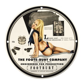 Vintage Porcelain Pin-Up Girl Sign - Unique 8 Inch Decorative Wall Art