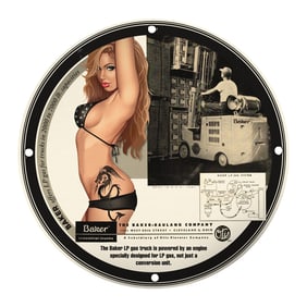 Vintage Inspired 8-Inch Porcelain Pin-Up Girl Sign - Unique Collectible Decor