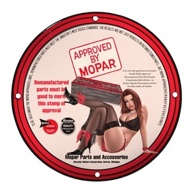 Unique Porcelain 8-Inch Pin-Up Girl Sign - Vintage Inspired Mopar Decor