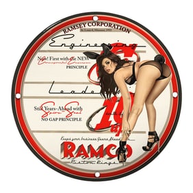 Vintage Porcelain Pin-Up Girl Sign - Unique 8-Inch Design for Collectors and Decor Enthusiasts