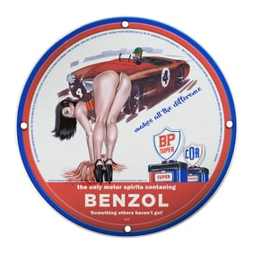 Unique 8-Inch Porcelain Sign Art Featuring Vintage Pin-Up Girl ? Perfect for Collectors!