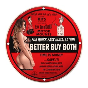 Vintage-Inspired Porcelain Pin-Up Girl Sign - Unique 8-Inch Design for Collectors