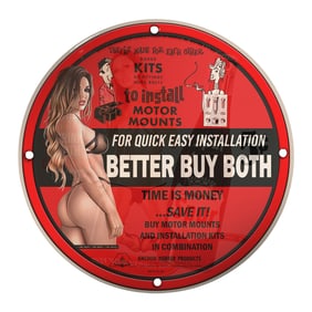 Vintage-Inspired Porcelain Pin-Up Girl Sign - Unique 8-Inch Decorative Art Piece