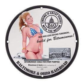 Stunning 8-Inch Porcelain Pin-Up Girl Sign: Vintage Industrial Decor for Collectors