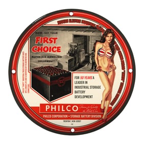 Vintage Pin-Up Girl Porcelain Sign - Unique 8-Inch Collector's Item