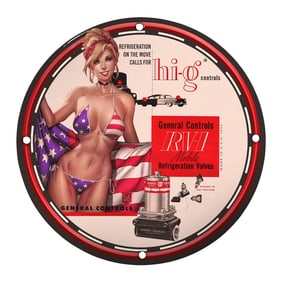 Unique 8-Inch Porcelain Pin-Up Girl Sign - Vintage Style Collectible Decor