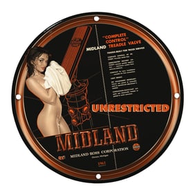 Vintage Porcelain Pin-Up Girl Sign - Unique 8-Inch Design for Collectors