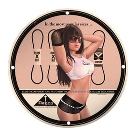 Unique 8-Inch Porcelain Pin-Up Girl Sign - Vintage Automotive Decor