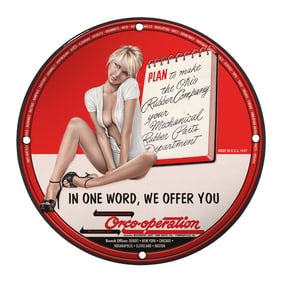 Vintage Porcelain Pin-Up Girl Sign ? Unique 8 Inch Design for Collectors and Decor Lovers