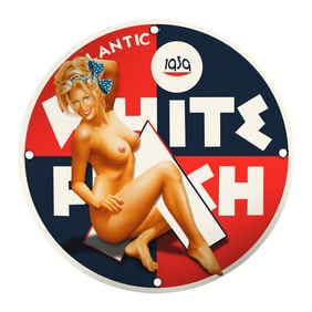 Unique 8-Inch Porcelain Pin-Up Girl Sign - Vintage Style Home Decor