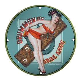 Unique 8-Inch Porcelain Pin-Up Girl Sign - Vintage Style Home Decor