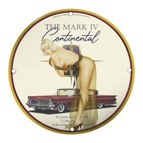 Porcelain Pin-Up Girl Sign: Vintage Charm with Style - 8 Inch Unique Design