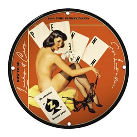 8-Inch Unique Porcelain Pin-Up Girl Sign - Vintage Charm for Collectors