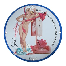 Unique 8-Inch Porcelain Pin-Up Girl Sign ? Retro Charm for Collectors and Decor Enthusiasts