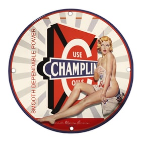 Vintage 8-Inch Porcelain Pin-Up Girl Sign - Unique Design for Collectors