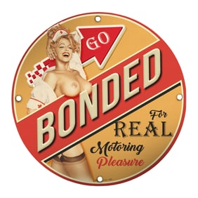 Vintage-Inspired Porcelain Pin-Up Girl 8-Inch Sign for Collectors and Decor Enthusiasts