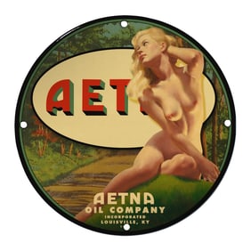 Unique Vintage Porcelain Pin-Up Girl Sign - 8 Inch Collector's Item for Home Decor