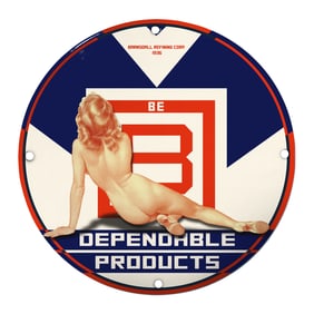 Unique 8-Inch Porcelain Pin-Up Girl Sign - Vintage Style Decor