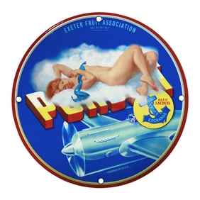 Unique 8-Inch Porcelain Vintage Pin-Up Girl Sign ? Collector's Dream Auction