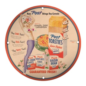 Unique Design 8-Inch Porcelain Pin-Up Girl Sign - Vintage Post Cereal Advertisement