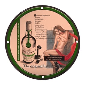 Stunning 8-Inch Porcelain Sign with Unique Pin-Up Girl Design - Vintage Style Decor