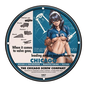 Unique 8-Inch Porcelain Pin-Up Girl Sign - Vintage Chic for Collectors