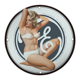 Exquisite 8-Inch Porcelain Pin-Up Girl Sign - Vintage Dream & Unique Home Decor