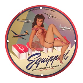 Vintage Porcelain Pin-Up Girl Sign - Unique 8-Inch Retro Decor for Collectors & Enthusiasts