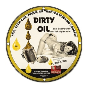 Stylish Porcelain Pin-Up Girl 8 Inch Sign ? Classic Vintage Decor for Auto Enthusiasts