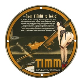 Unique 8-Inch Porcelain Pin-Up Girl Sign ? Vibrant Retro Aviation Art for Collectors