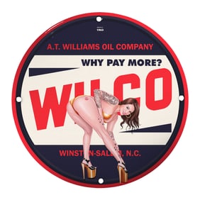 Vintage Porcelain Pin-Up Girl Sign: Unique 8-Inch Collectible Art for Sale