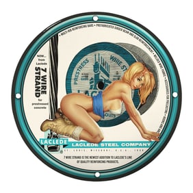 Vintage Pin-Up Girl Porcelain Sign - Unique 8-Inch Collectible Art for Bidding!