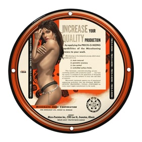 Vintage Porcelain Pin-Up Girl Sign ? 8 Inch Unique Design for Collectors