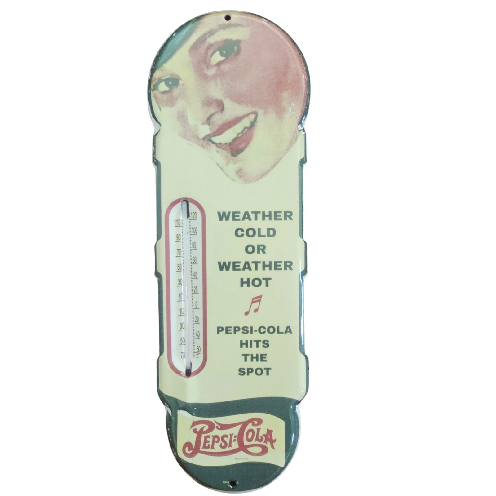 Vintage Pepsi-Cola Porcelain Thermometer Sign - Weather Cold or Hot - Collector?s Item (1 of 2)
