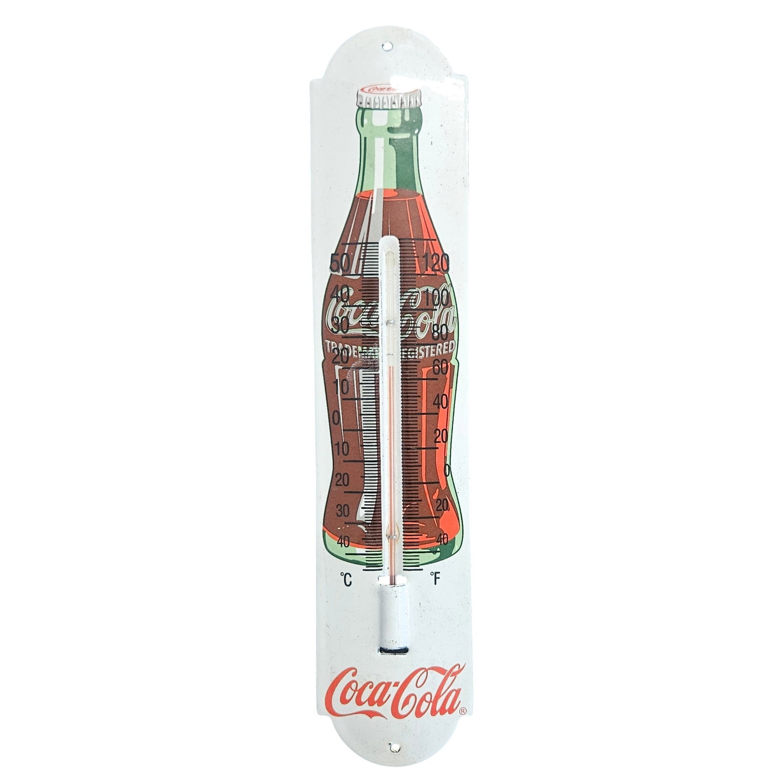 Vintage Coca-Cola Porcelain 12" Thermometer Sign - Iconic Collectible Advertising Art (1 of 2)