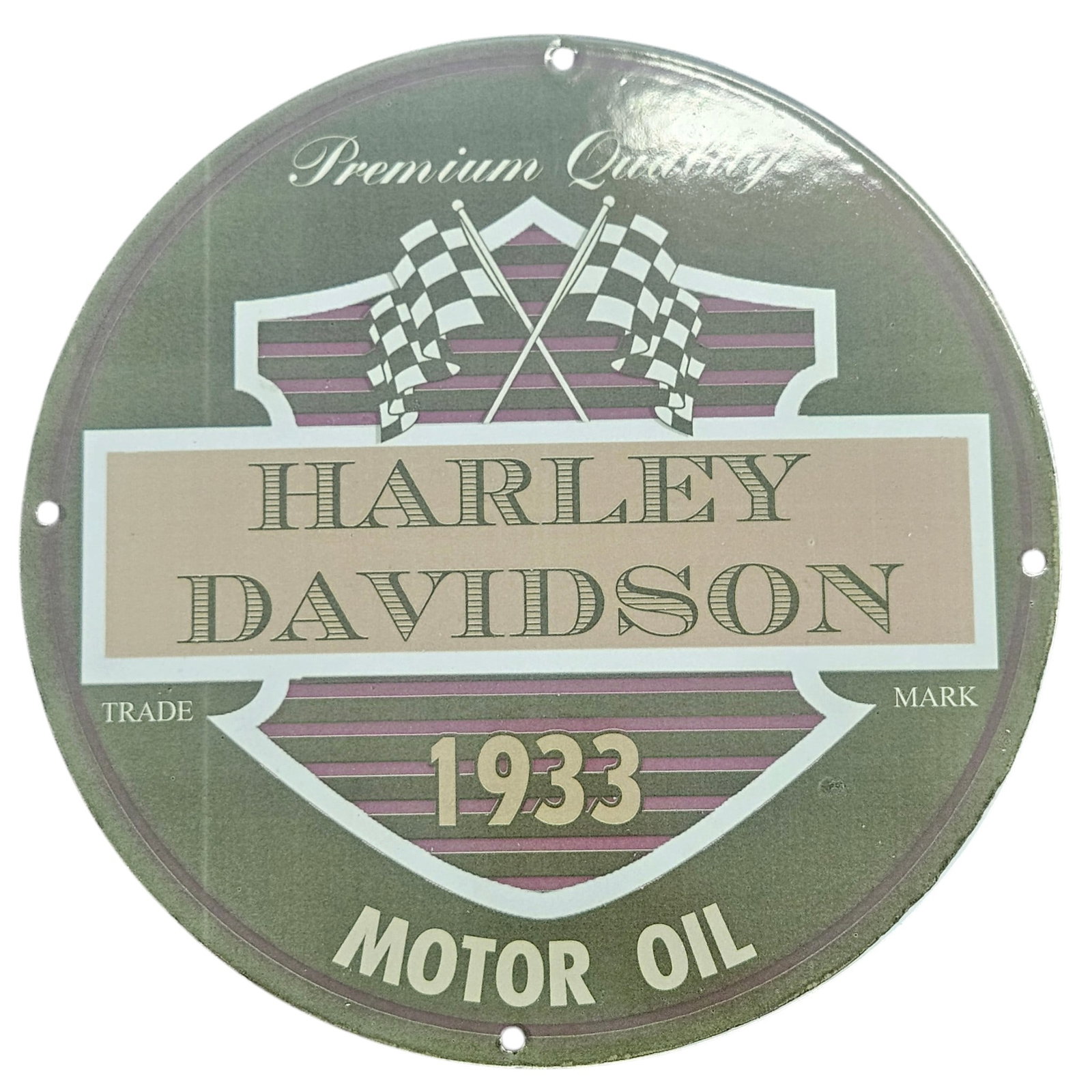 Vintage Harley Davidson 1933 Porcelain Sign - Premium Quality Motor Oil (1 of 2)