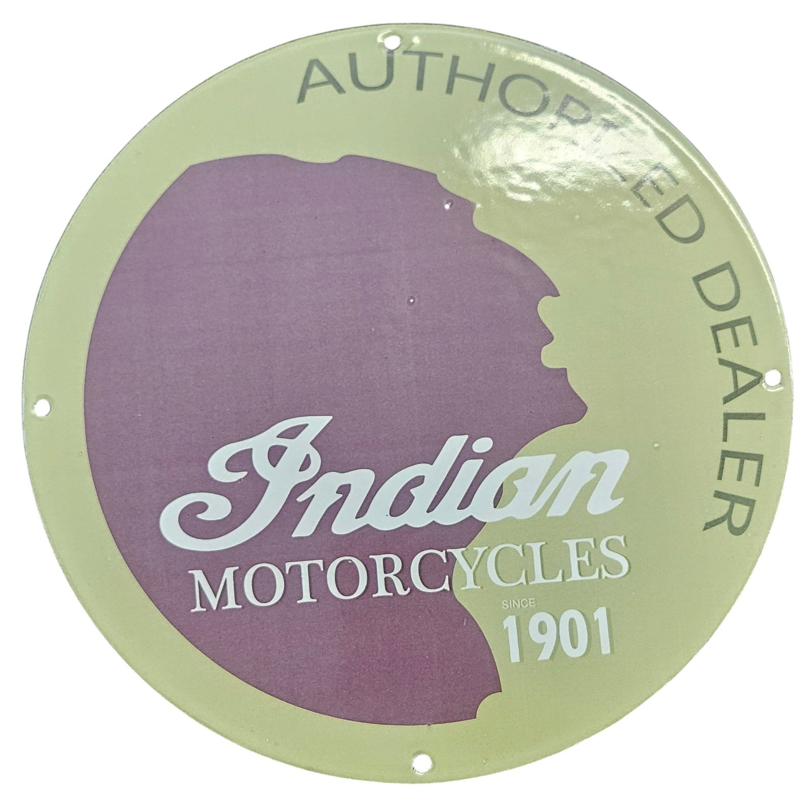 Vintage Authorized Dealer Porcelain Sign - Indian Motorcycles (Since 1901) (1 of 2)