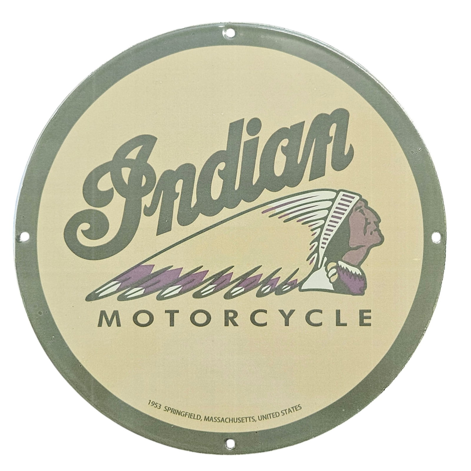 Vintage 1953 Indian Motorcycle Porcelain Sign ? Classic American Memorabilia (1 of 2)