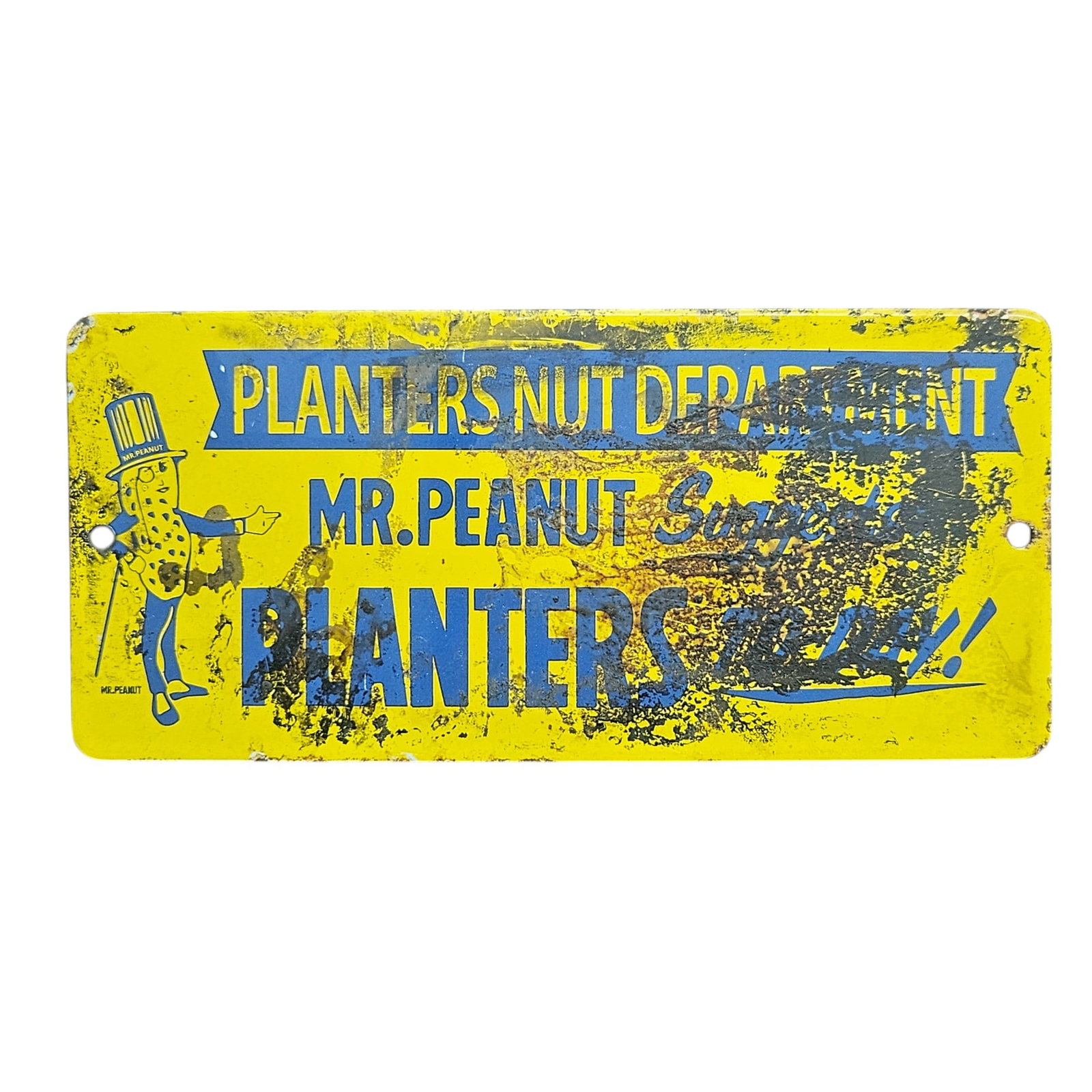 Vintage Planters Nut Department Porcelain Sign with Mr. Peanut ? Collectible Advertising (1 of 2)