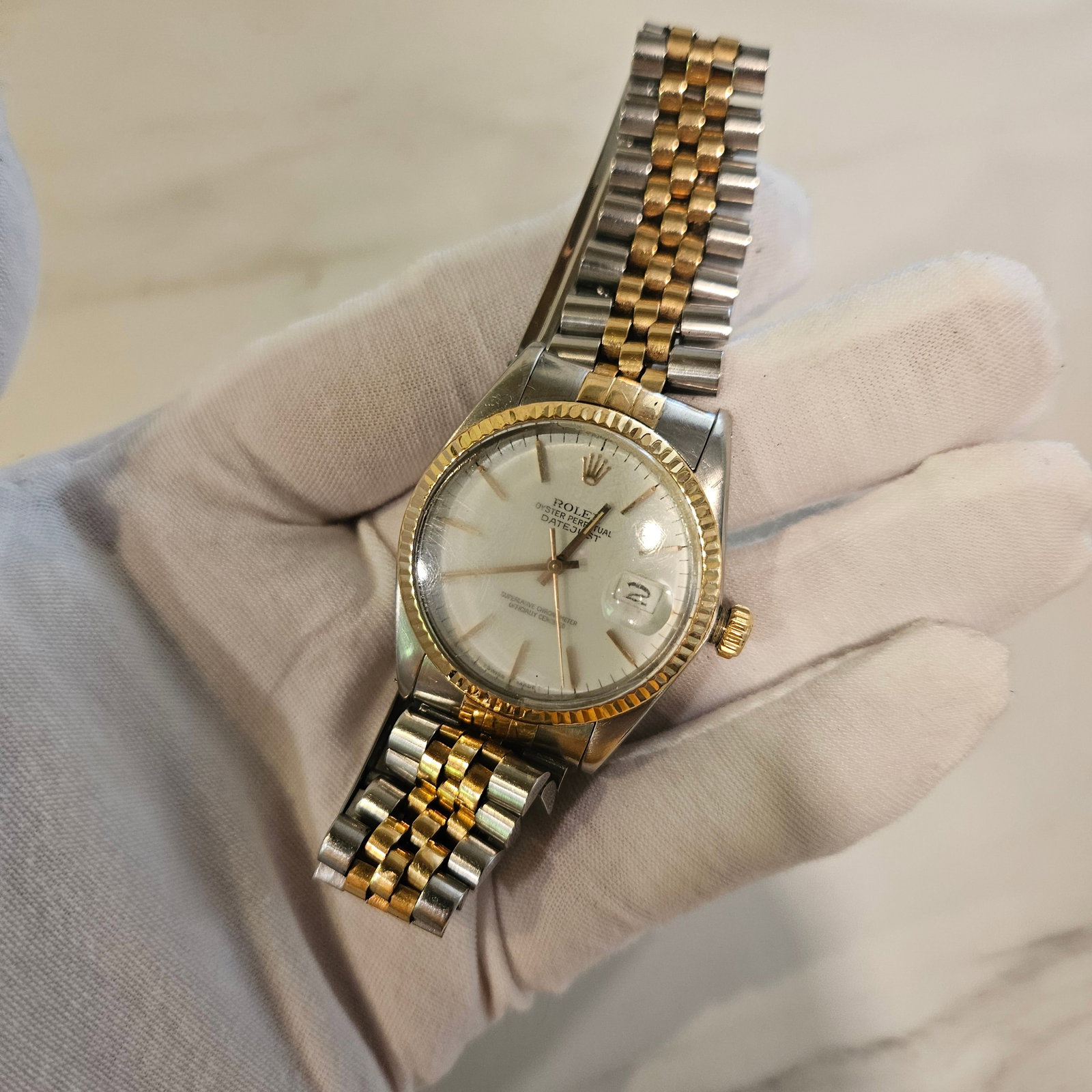 Authentic Vintage Rolex Datejust 16013 Two-Tone 18K Gold & Stainless Watch Original Box - 11
