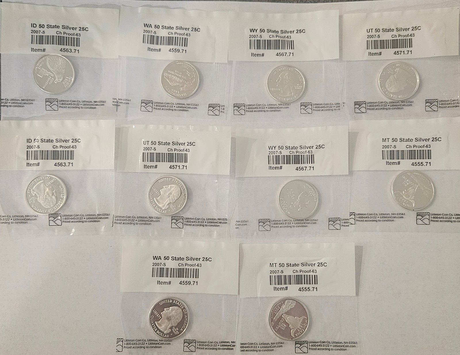 Rare Vintage State Quarters Collection - 2007 Silver Proof 25C Coins for Sale (1 of 2)