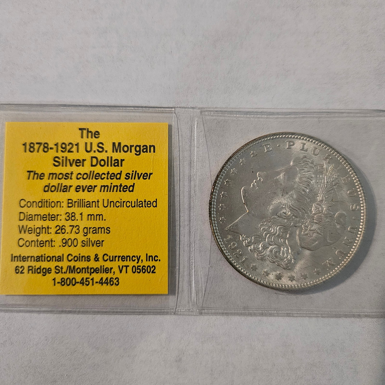 Stunning 1878-1921 Morgan Silver Dollar Coin - Brilliant Uncirculated Collection Piece (1 of 2)