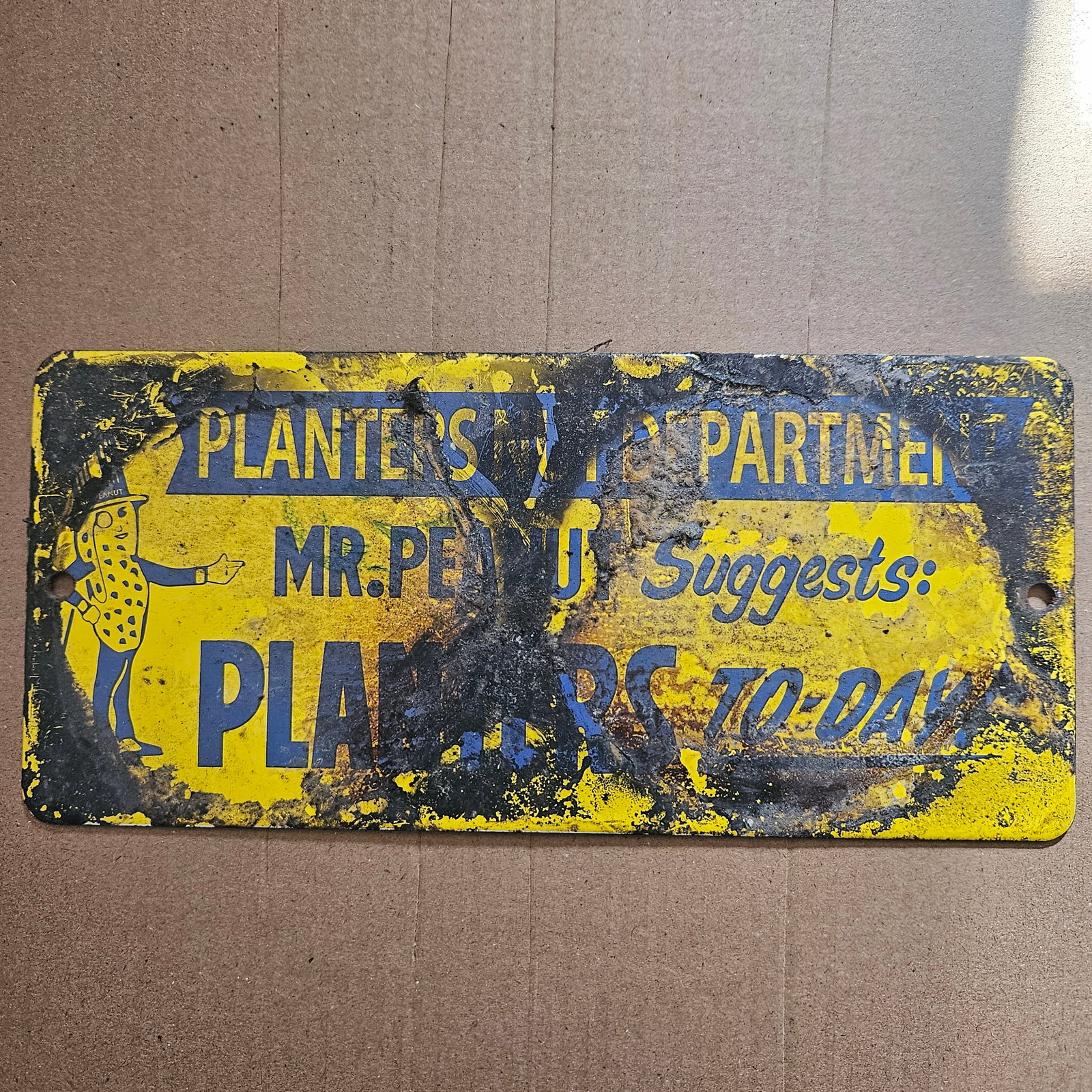 Vintage Planters Mr. Peanut Porcelain Sign - A Collector's Gem from the Past (1 of 2)
