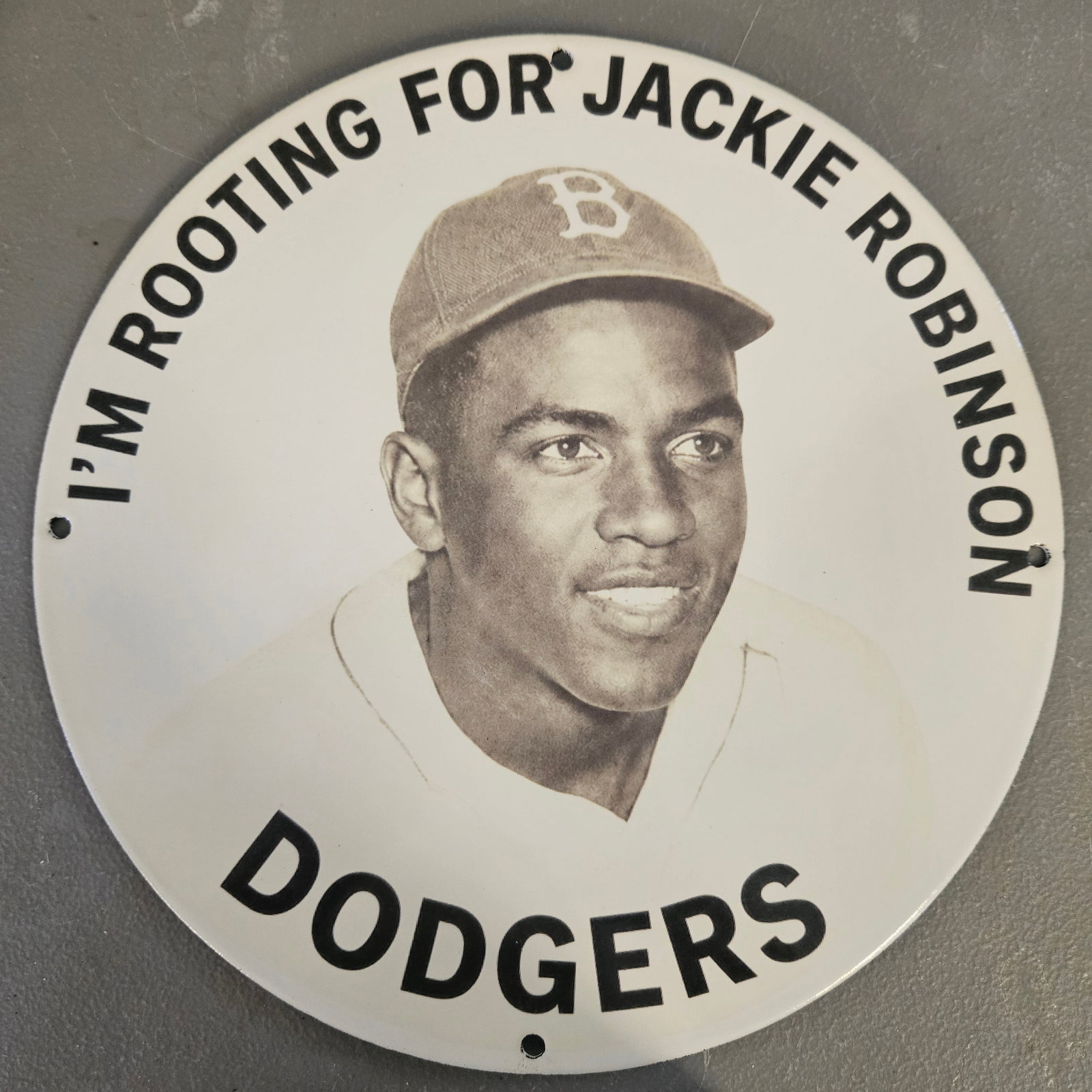 JACKIE ROBINSON DODGERS 12" PORCELAIN BASEBALL SIGN (1 of 2)