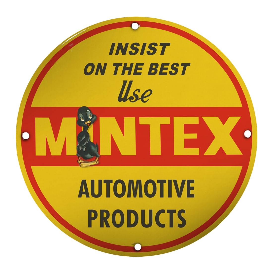 Vintage 8-Inch Round Porcelain Sign ? Collectible Mintex Automotive Products Display (1 of 2)