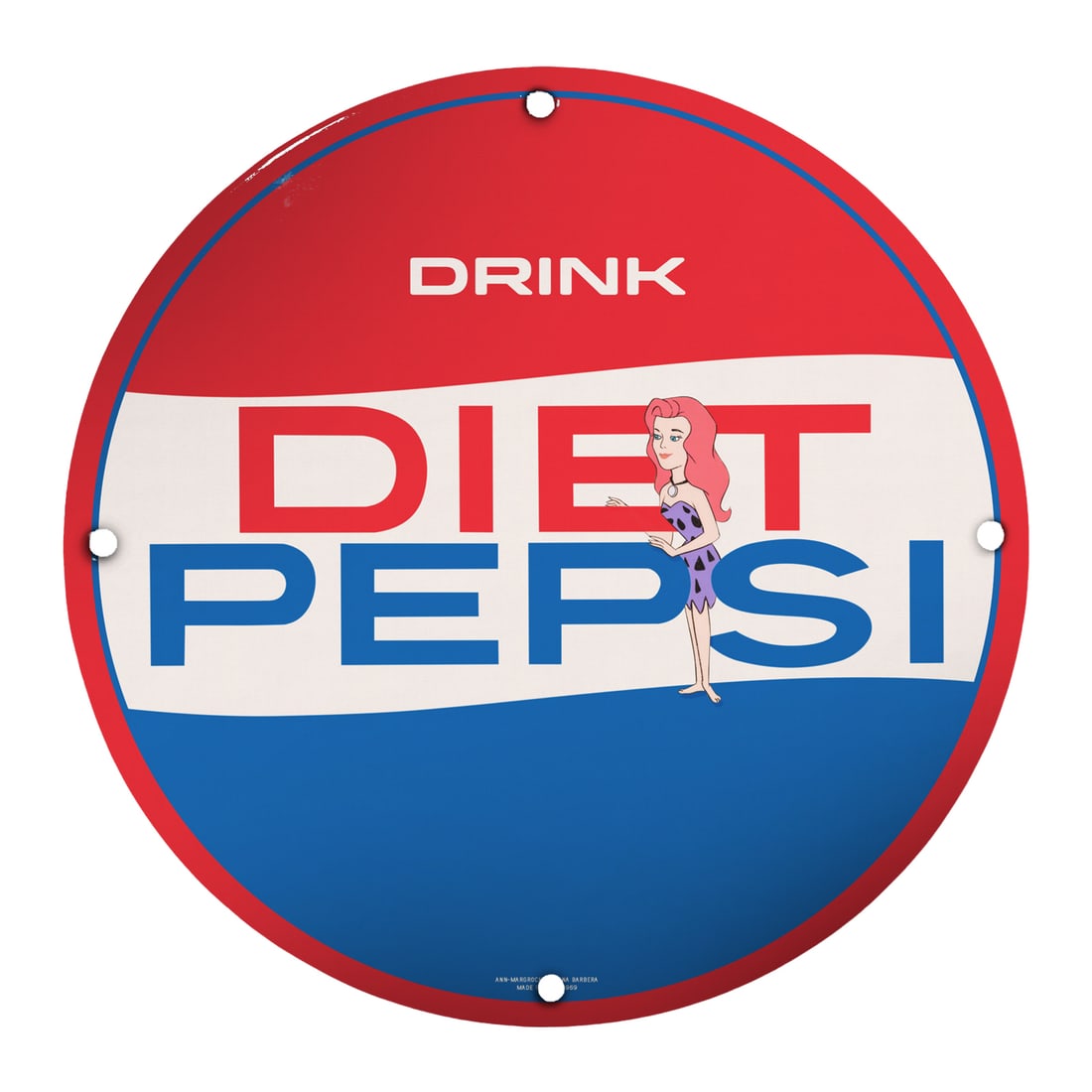 Vintage Style 8-Inch Round Porcelain Sign - Drink Diet Pepsi - Retro Advertising Decor (1 of 2)