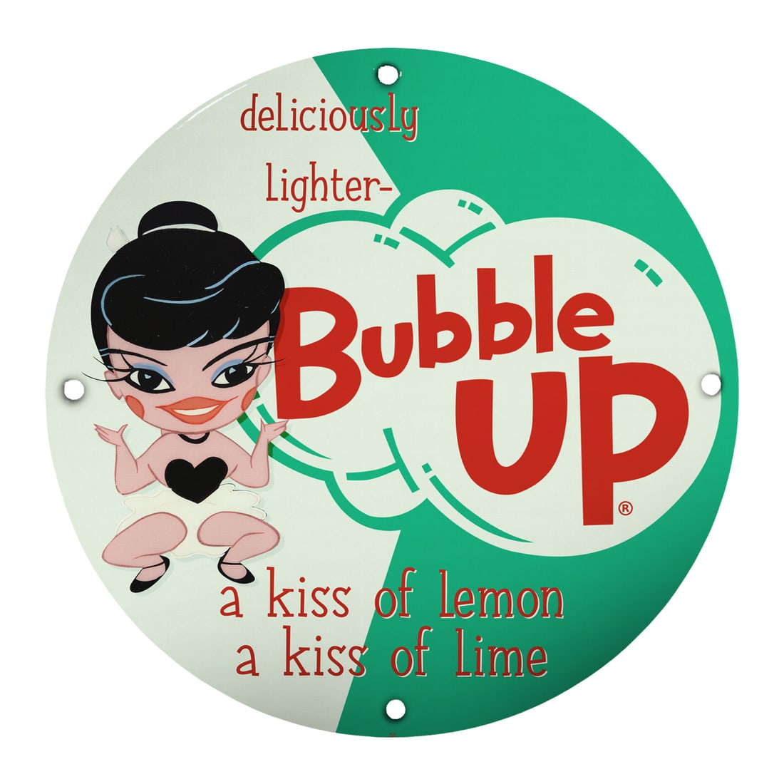 Vintage 8" Bubble Up Porcelain Sign - Nostalgic Soft Drink Memorabilia (1 of 2)